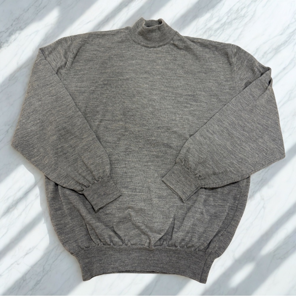 Conte di Milano – Mock Neck Sweater – Men’s L – 100% Merino Wool - Made in Italy